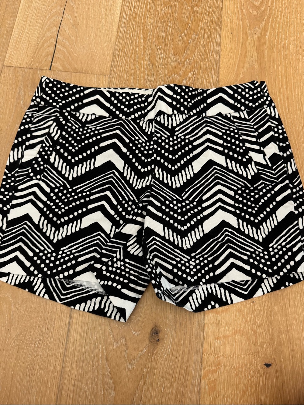 J. Crew Black and White Printed Shorts